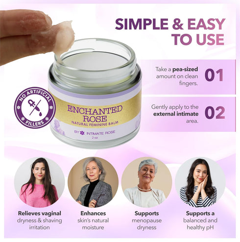 Vulva Balm & Organic Vaginal Moisturizer for Women: Natural Vulva Moisturizer & Vulva Cream for Dryness on Intimate