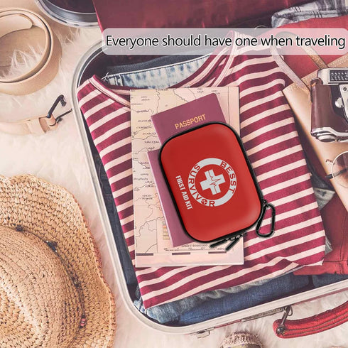 Mini Durable First Aid Kit - Hard Shell Small Emergency Kit for Home, Travel, Car
