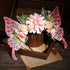 MOSTORY Flower Crown with Butterfly Fairy Wings Headband, Elf Woodland Hairband for Renaissance Cosplay Halloween