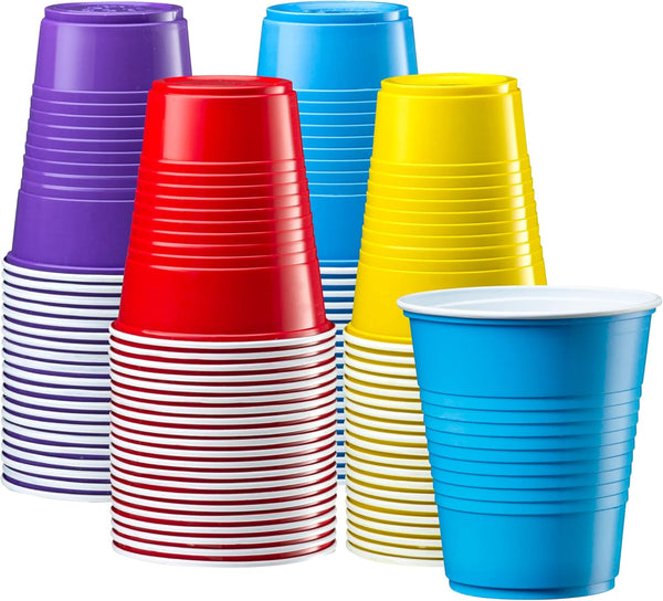 Comfy Package 12 oz. Plastic Party Cups, 40 Count Disposable Assorted Colors for Events and Everyday Use