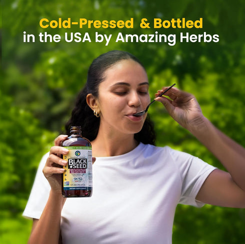 Immune 4 Oz (Pack 2) Amazing Herbs Premium Black Seed Oil - Gluten Free, Non GMO, Cold Pressed Nigella Sativa Aids
