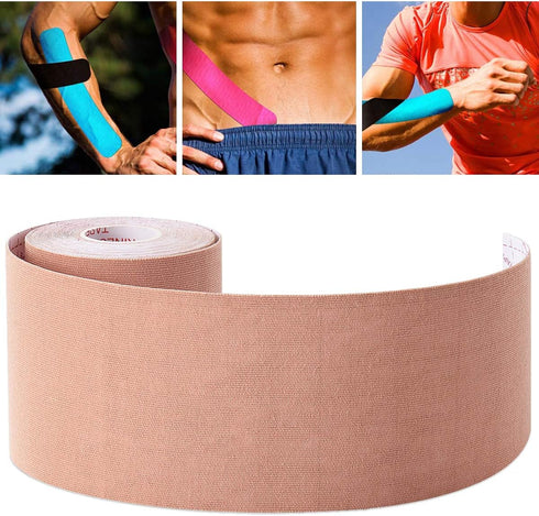 3 Pack Kinesiology Tape, Water Resistant Muscle Support Adhesive Sport Tape for Pain Relief, Latex Free Cotton Athletic