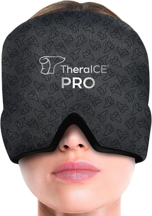 TheraICE Migraine Relief Cap PRO, Headache Relief Cap, Ice Face Mask, Cold Compress Head Wrap for Tension Headache