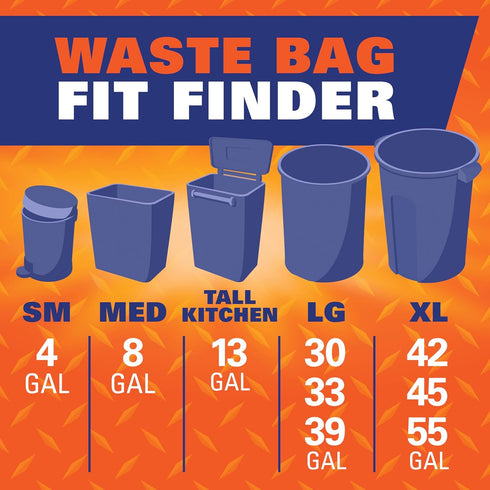RFPE27744 30Gal - Hefty Easy Flaps LGE Trash Bags