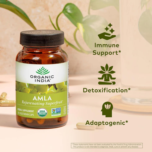 Immune 90 ORGANIC INDIA Amalaki Herbal Vitamin Supplement - Support, Vitamin C, Vegan, Gluten-Free, Kosher, Ayurvedic