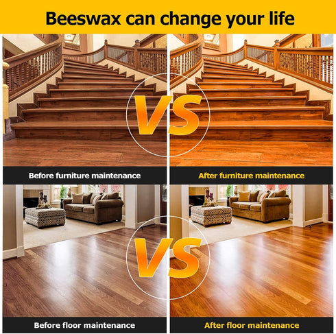 CARGEN Beeswax Furniture Polish, 2pcs Wood Seasoning Beeswax for Protecting Furniture and Floors