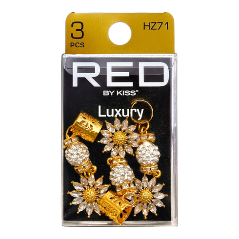 RED by Kiss Dreadlock Jewelry, Braid Charms Hair Cuffs for Women, 3PCS Decoration Clips