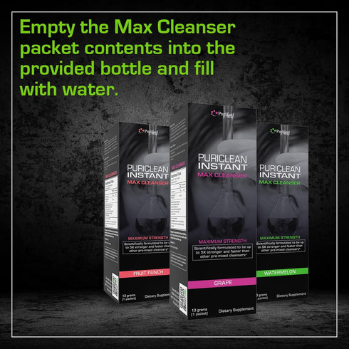 Wellgenix Puriclean Instant Max Cleanser, 5X Stronger Fast Acting Powder, Fruit Punch Flavor, 1 Packet