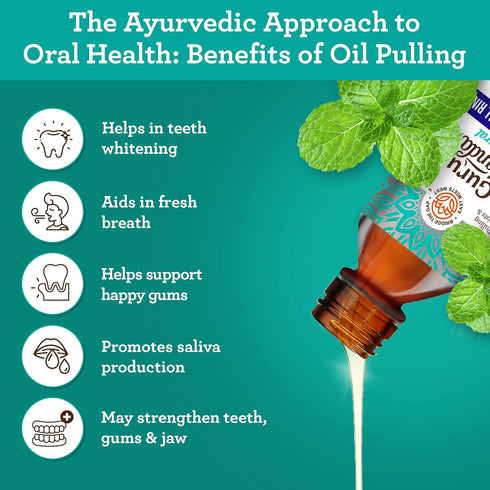 GuruNanda Coconut Oil Pulling with 7 Essential Oils and Vitamin D3, E, K2, Travel Size, 3 oz.