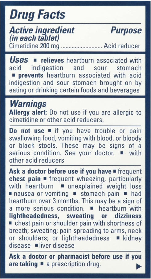 Tagamet HB 200 mg Cimetidine Acid Reducer - Heartburn Relief, 70 Count