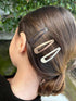 Heliums 2 Inch Snap Clips, Silver Gray Metal Hair Barrettes for Women, Thin Hair and Kids - 12 Count