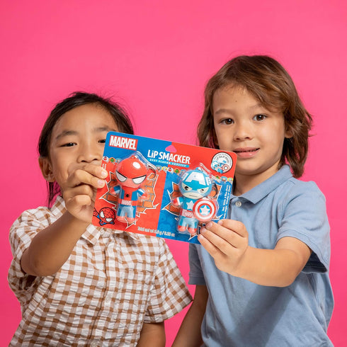 Lip Smacker Marvel Keychain Lip Balm for Kids - Spiderman & Captain America