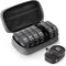 AUVON Canvas Bag Travel Pill Organizer - Large AM/PM Weekly Pill Box with Portable Gray Zipper Bag