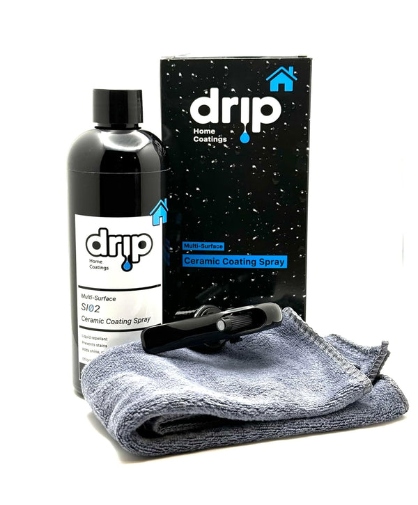 Drip Home 10oz Ceramic Spray Coating Kit - Kitchen & Bath - Stainless Steel - Adds Depth, Gloss, Repels Liquids