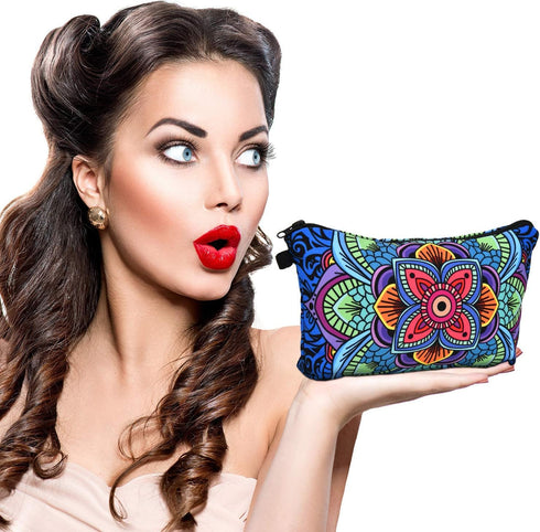 6 Pieces Waterproof Makeup Bag Set, Zippered Travel Packing Bags, Small Cosmetic Accessory Organizer (Multicolor)