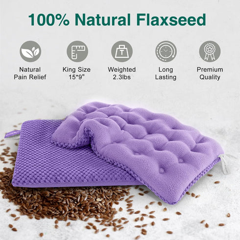 Microwavable Heating Pads 15 * 9" for Pain Relief - Weighted Moist Microwave Heat Pad for Cramps, Neck Shoulder, Back,