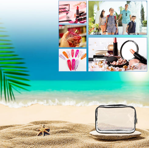 15 PCS Clear Toiletry Bags, Waterproof Makeup Bags, Transparent Cosmetic Bags, PVC Plastic Zippered Organizer for Travel