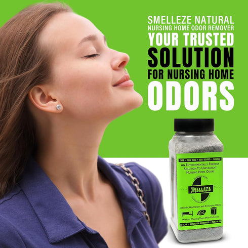 SMELLEZE Natural Elderly Odor Eliminator & Nursing Home Deodorizer - Works for Old Age, Sick, Urine, Feces Smell