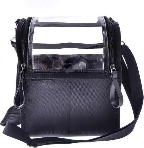 Trave Medium Makeup Brush Buddy - Cosmetic Kits Storage Organizer Bag with 4 Dividers & Shoulder Straps