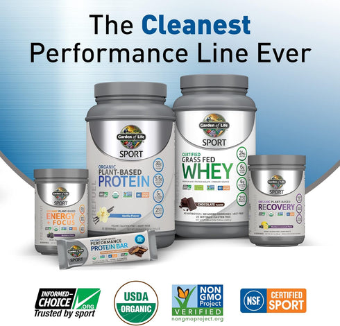 Garden of Life Sport Organic Plant Based Energy + Focus Clean Pre Workout Powder, Blackberry, 15.3 Oz