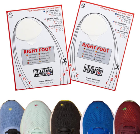 Trainer Armour Big Toe Hole Preventer, self-Adhesive Patches with a Clever applicator - Shoe