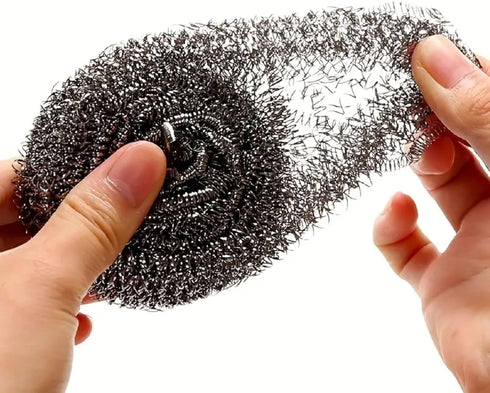 Stainless Steel Sponges (Set of 3 Scrubbies) Will not Scratch - Stainless Steel Sponges Easily Scrub Away Greasy, grimy Build-up and Baked-on Stains, Tackling Your Toughest Jobs by VIP Home Essentials