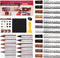 NEW Upgraded Furniture Repair Kit - Wood Markers Set of 24 with Wax Sticks, Sharpener, Black Cloth for Scratches