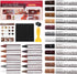 NEW Upgraded Furniture Repair Kit - Wood Markers Set of 24 with Wax Sticks, Sharpener, Black Cloth for Scratches