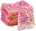 100PCS Heart Printed Organza Bags - Gift Jewelry Candy Bags for Wedding Valentine's Day 5x7Inch