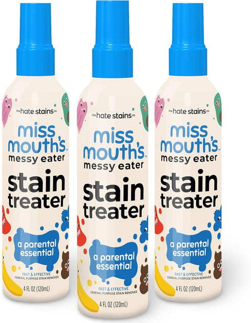 Miss Mouth's Messy Eater Stain Treater Spray - 4oz 3 Pack Stain Remover for Newborn & Baby Essentials