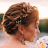 Syhood 6 Pieces Pearl Crystal Bridal Hair Pins, Rhinestone Flower Wedding Hair Accessories for Women
