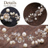 Wedding Hair Accessories for Kids, Gold Flower Girl Headband with White Flower and Pearl for Bridal Hair