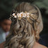NUOBESTY 4Pcs Wedding Hair Clip Comb, Handmade Bridal Hair Clip, Pearl Floral Leaf Accessories for Women Wedding (White)