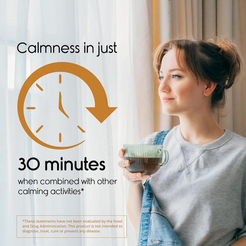 Happy Healthy Hippie Stress Relief Supplement - Lavender Pills for Calmness, Quick Acting, Herbal, Vegan, 60 Pills