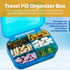 Pill Organizer Case - Portable 6 Compartment Daily Travel Medicine Reminder Box, 2 Pack, Blue