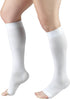 Truform Surgical Stockings, 18 mmHg Compression, Knee High, Open Toe, White, Medium
