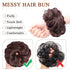 MORICA Messy Hair Bun Hair Scrunchies Extension - Curly Wavy Synthetic Chignon Hairpieces for Women (33# Dark Auburn)