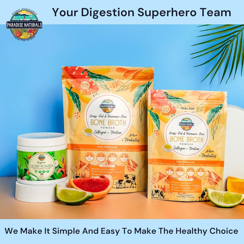 100% Grass-Fed Organic Beef Bone Broth Protein Powder, 15g Protein, Collagen Peptide Rich, Non-GMO, Low Sodium