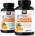 FORCE FACTOR Better Turmeric 2-Pack Joint Support Supplement, HydroCurc Turmeric Curcumin with Black Pepper, 240 Tablets