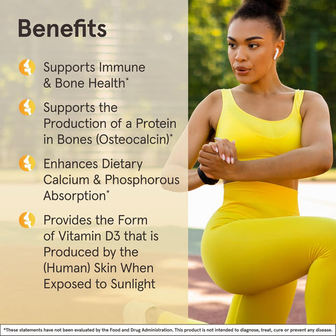 Jarrow Formulas Vitamin D3 62.5 mcg (2,500 IU), 100 Servings Softgels for Bone Health & Immune Support