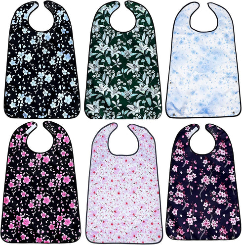 VOPHIA Adult Bibs for Women Washable Bib Reusable Waterproof Clothing Protector with Optional