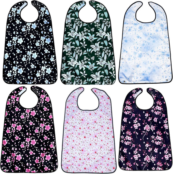 VOPHIA Adult Bibs for Women Washable Bib Reusable Waterproof Clothing Protector with Optional