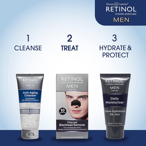 Retinol Men Blackhead Peel-Off Mask - Instantly Unclogs Pores and Reduces Excess Oil for Fresh, Smooth Skin
