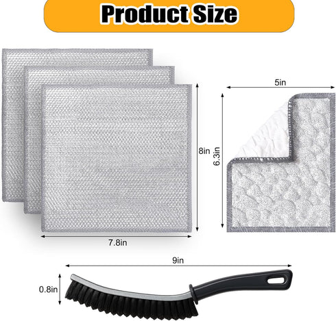 Kit,5 XANGNIER Cast Iron Scrubber Cleaning Pcs Cast Iron Skillet Cleaner Care Kit Tools Accessories