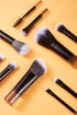 Portable ON THE GO Makeup Brush Set, COSHINE 10pcs Mini Complete Cosmetic Brushes Kit with Pouch (Black)