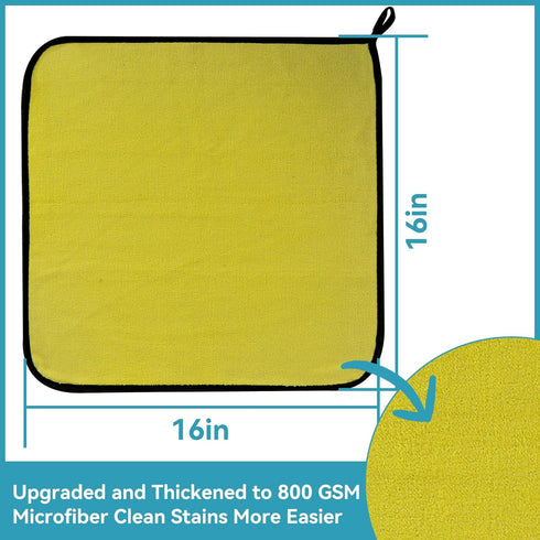LJGG 12 Pack, 16 16 (40 40 cm), 550 Microfiber Cleaning Cloths x in x GSM, LintFree & StreakFree, ScratchFree Towels