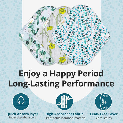 7pcs Set Mini Wet Bag + 6pcs Absorbent Reusable Sanitary Pads/Washable Cloth Menstrual Pads (Autumn, S)