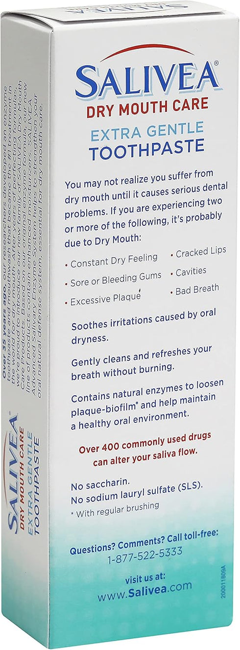 SALIVEA Dry Mouth Toothpaste, Soothing Mint Flavor with Natural Salivary Enzymes, 2 Pack