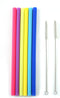 Norpro 474 Reusable Jumbo Silicone Drinking Straws - Includes 2 Cleaning Brushes