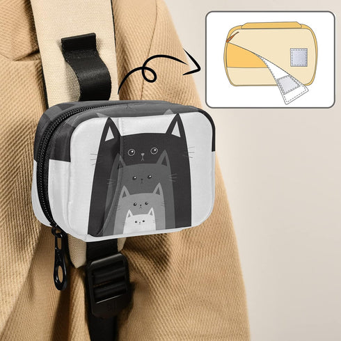 Naanle 7 Funny Cats in Row Pill Box Day Pill Case Travel Pill Organizer Bag with Zipper Portable Weekly Case Compact